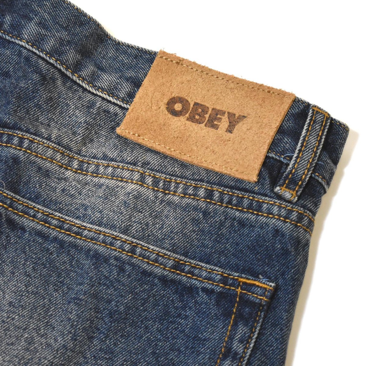 画像4: OBEY Classic Baggy Denim - Oil Stained Indigo / オベイ (4)