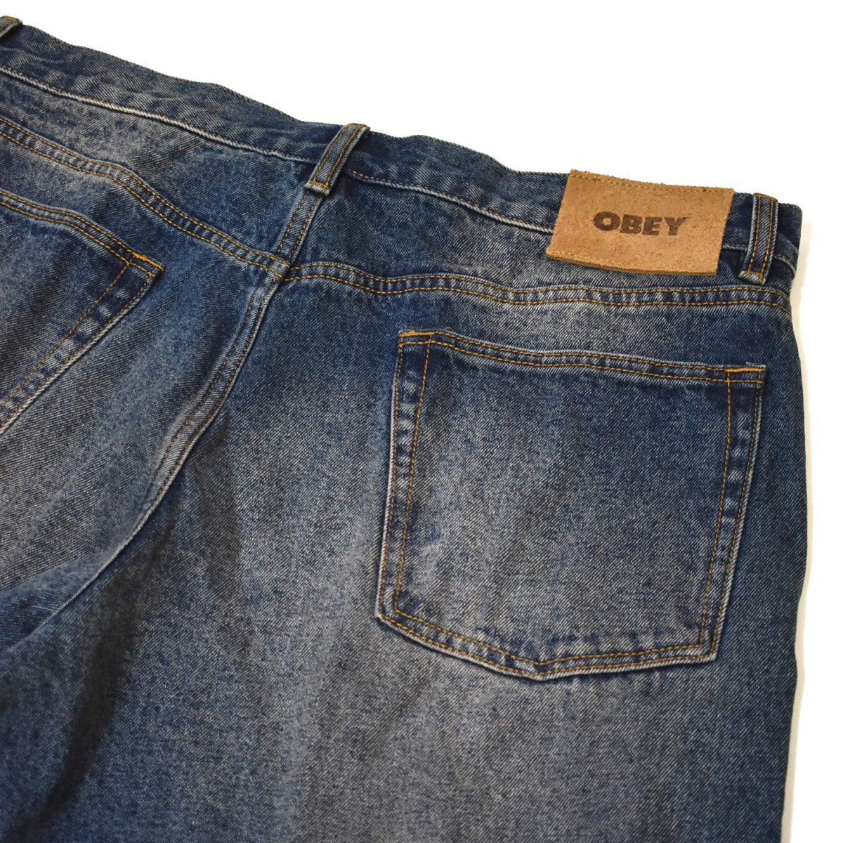 画像3: OBEY Classic Baggy Denim - Oil Stained Indigo / オベイ (3)