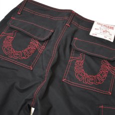 画像3: True Religion Baggy EMB Cargo Pants - Jet BlackｘTR-V Red / トゥルーレリジョン (3)