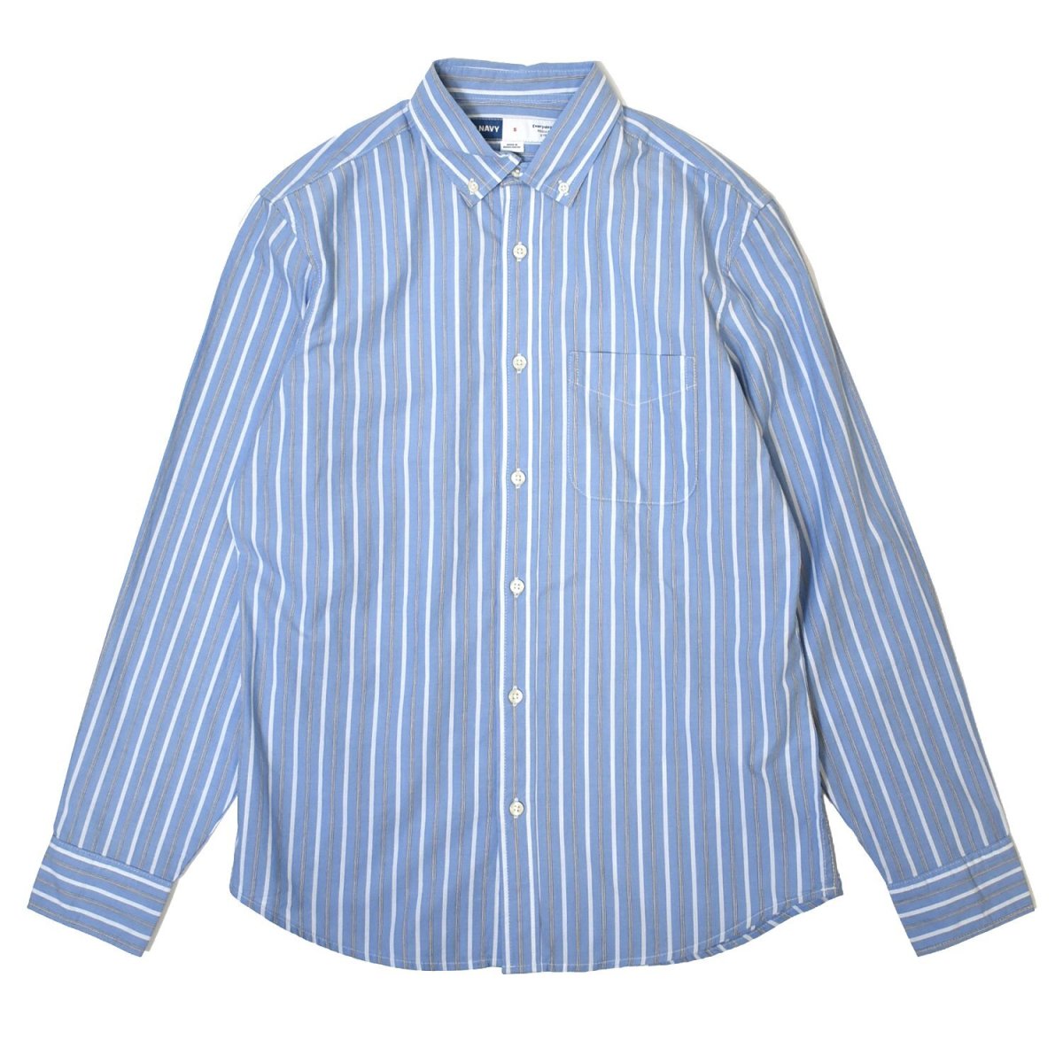 画像1: Old Navy L/S Stripe Poplin Shirts - Blue (1)