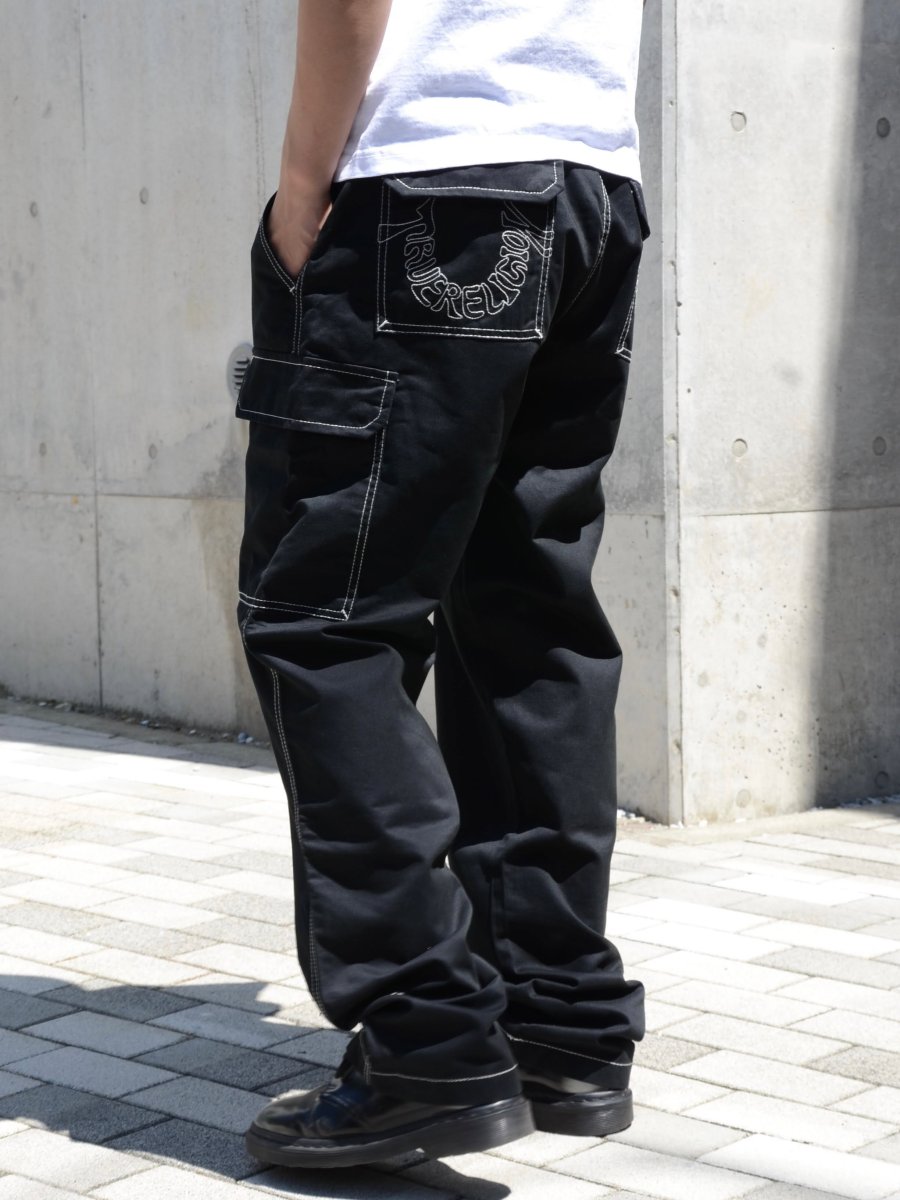 画像7: True Religion Baggy EMB Cargo Pants - Jet Black / トゥルーレリジョン (7)