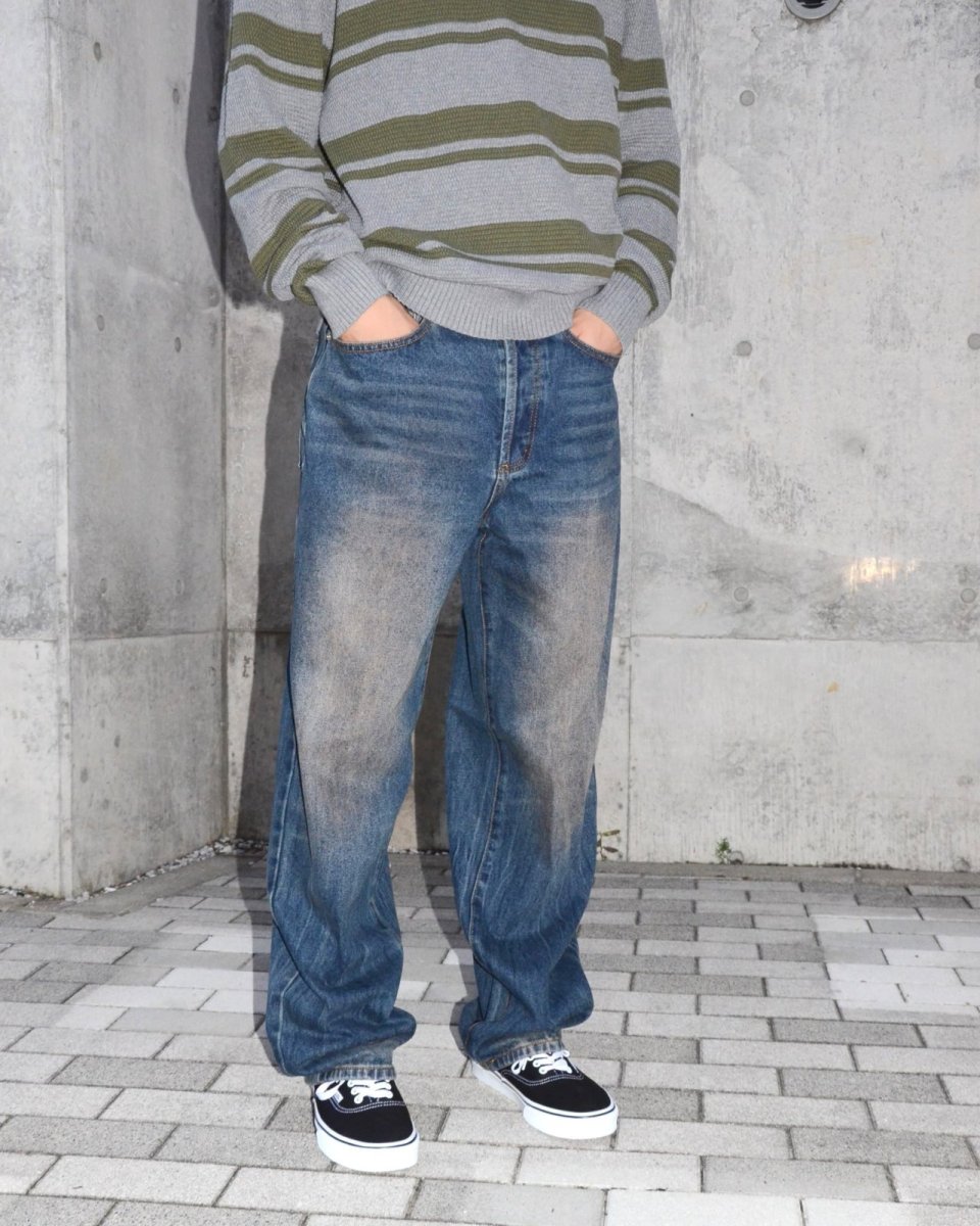 画像8: OBEY Classic Baggy Denim - Oil Stained Indigo / オベイ (8)
