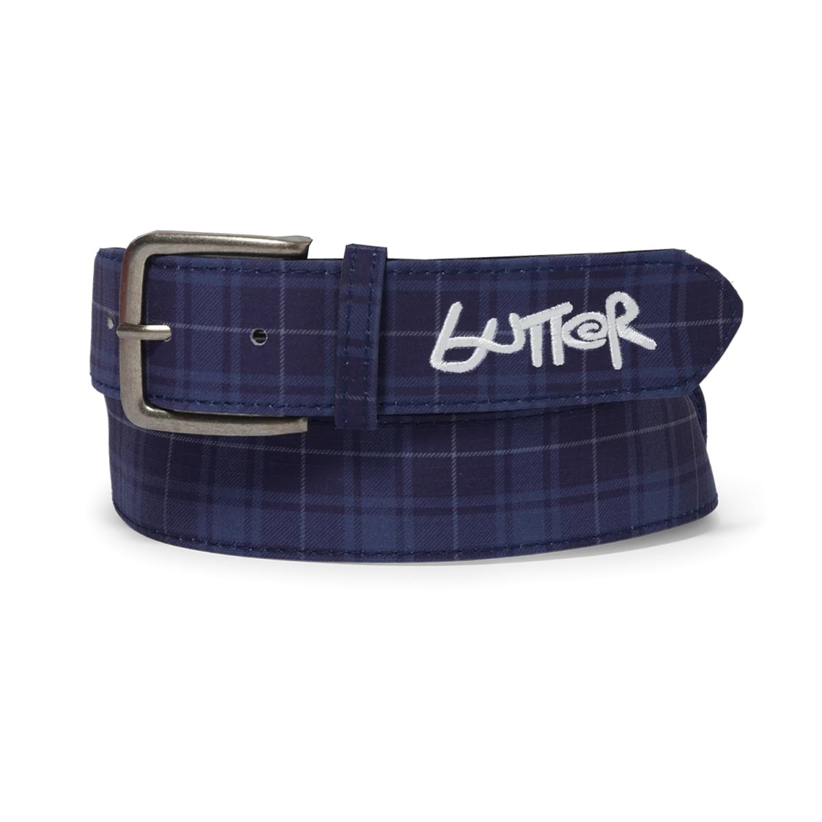 画像1: Butter Goods Plaid Belt - Navy / バターグッズ (1)