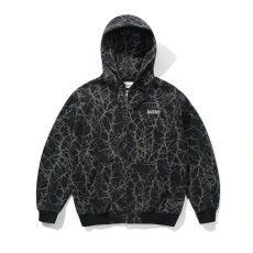 画像1: Butter Goods Thorn Camo Waffle Zip-Thru Hood - Black / バターグッズ (1)