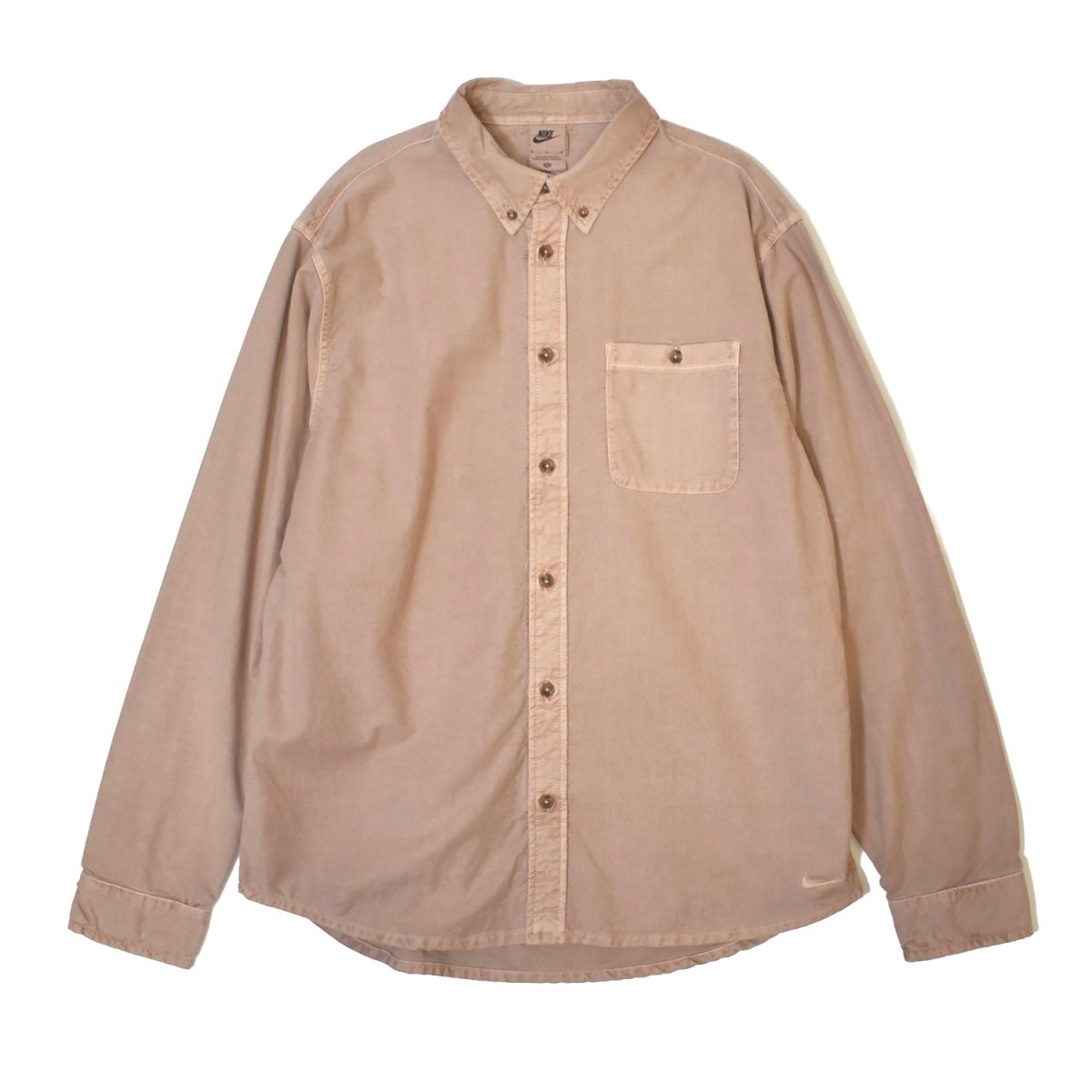 画像1: NIKE L/S Overdye Oxford Shirts - Brown (1)