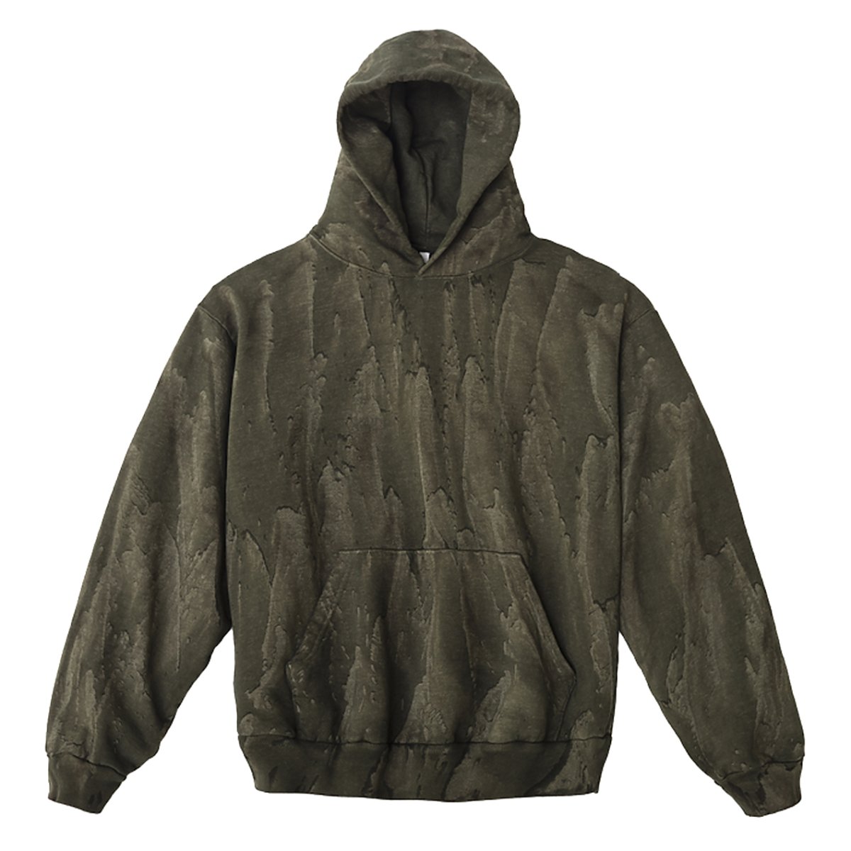 画像1: Los Angeles Apparel 14oz Drip Dye Heavy Fleece Hoodie - Olive / ロサンゼルスアパレル ドリップダイ スウェット フーディ (1)