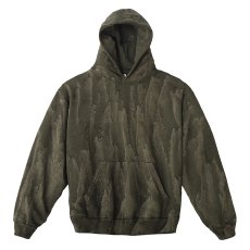 画像1: Los Angeles Apparel 14oz Drip Dye Heavy Fleece Hoodie - Olive / ロサンゼルスアパレル ドリップダイ スウェット フーディ (1)