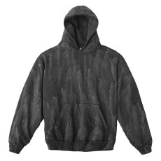 画像1: Los Angeles Apparel 14oz Drip Dye Heavy Fleece Hoodie - Black / ロサンゼルスアパレル ドリップダイ スウェット フーディ (1)