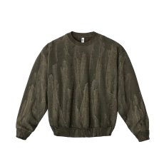 画像1: Los Angeles Apparel 14oz Drip Dye Heavy Fleece Crewneck - Olive / ロサンゼルスアパレル ドリップダイ クルーネック スウェット (1)