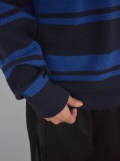画像8: Calvin Klein Jeans Stripe Cotton Sweater - BlueｘBlack (8)