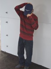 画像5: Calvin Klein Jeans Stripe Cotton Sweater - RedｘBrown (5)