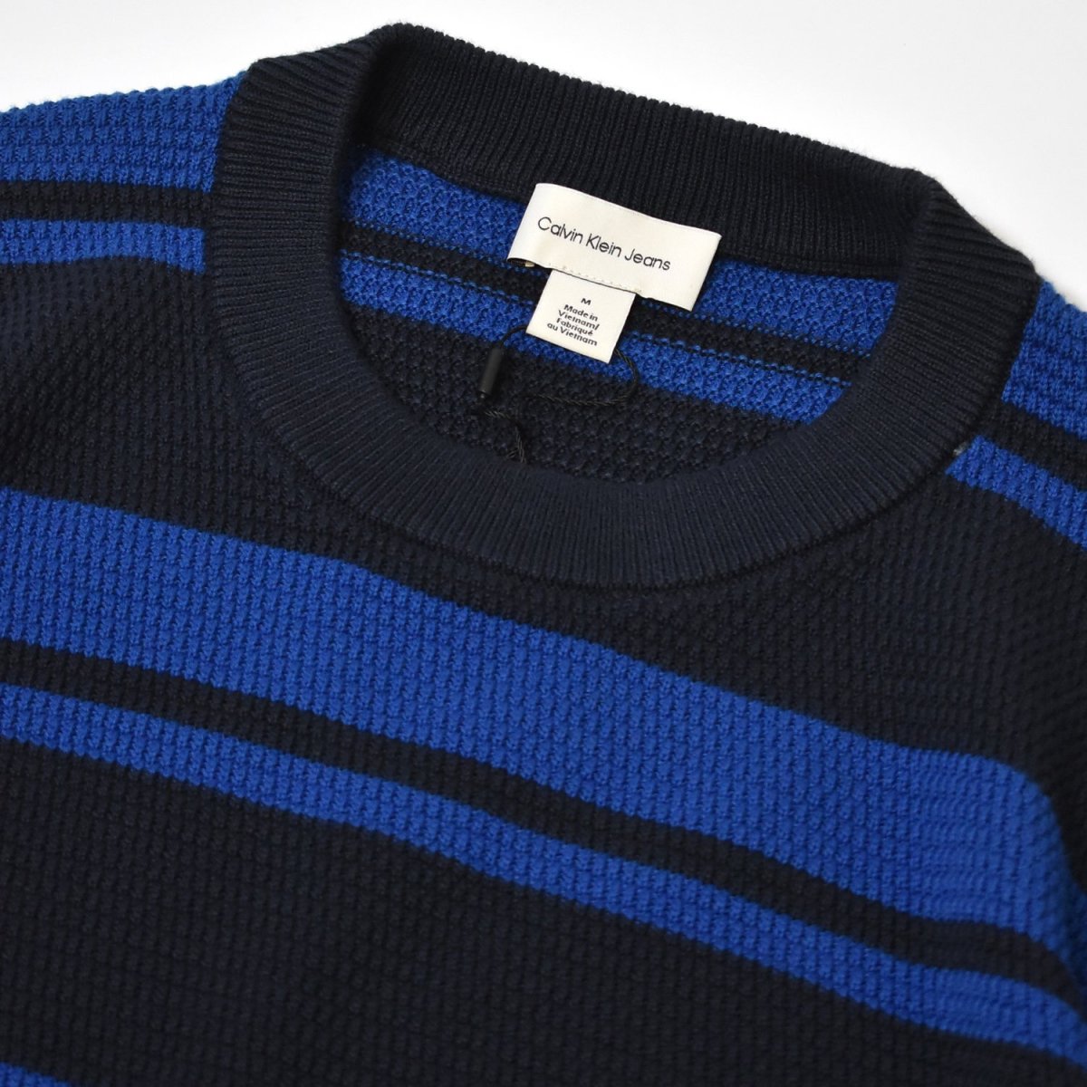 画像2: Calvin Klein Jeans Stripe Cotton Sweater - BlueｘBlack (2)