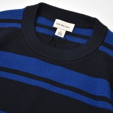 画像2: Calvin Klein Jeans Stripe Cotton Sweater - BlueｘBlack (2)