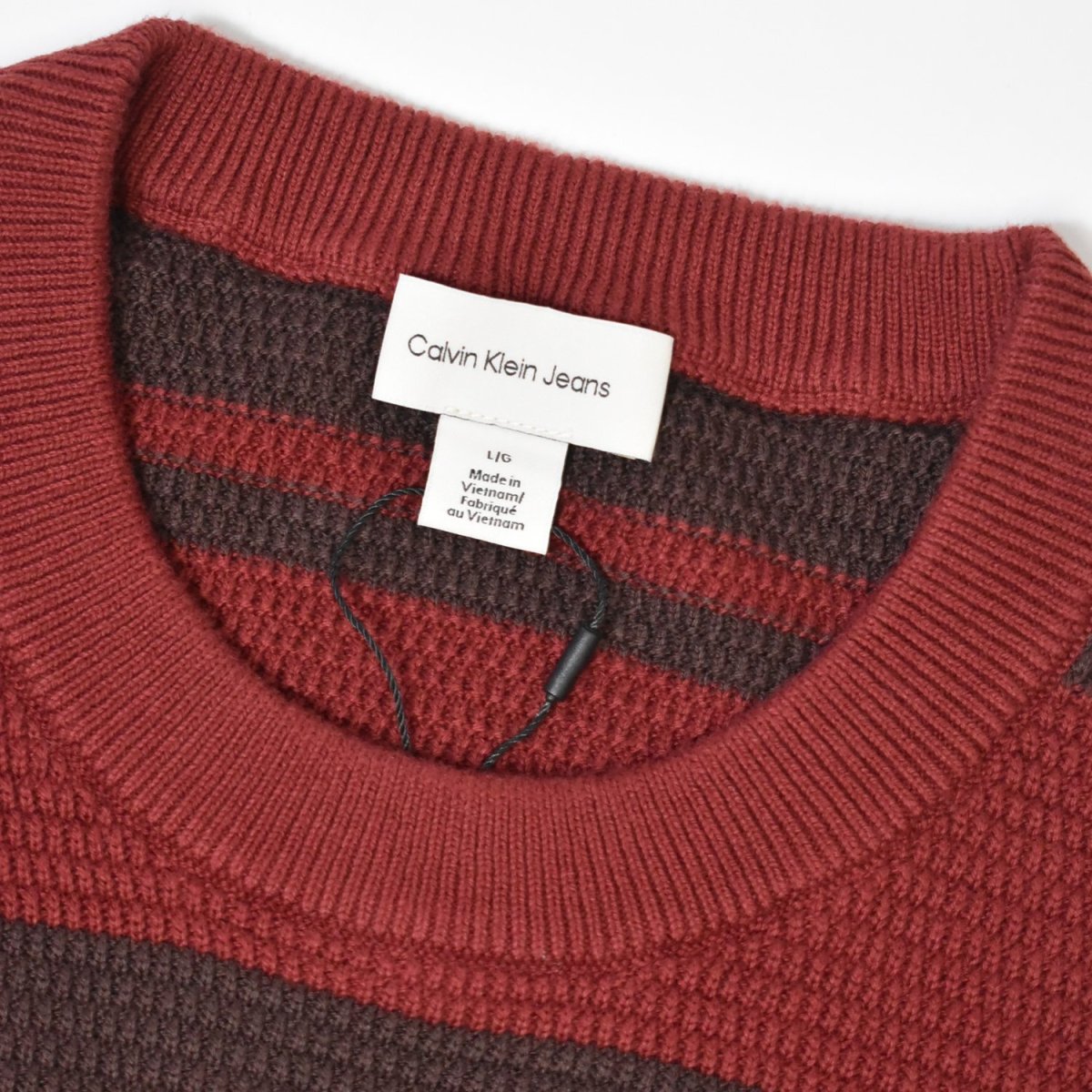 画像3: Calvin Klein Jeans Stripe Cotton Sweater - RedｘBrown (3)