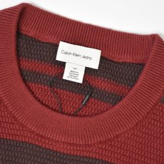 画像3: Calvin Klein Jeans Stripe Cotton Sweater - RedｘBrown (3)