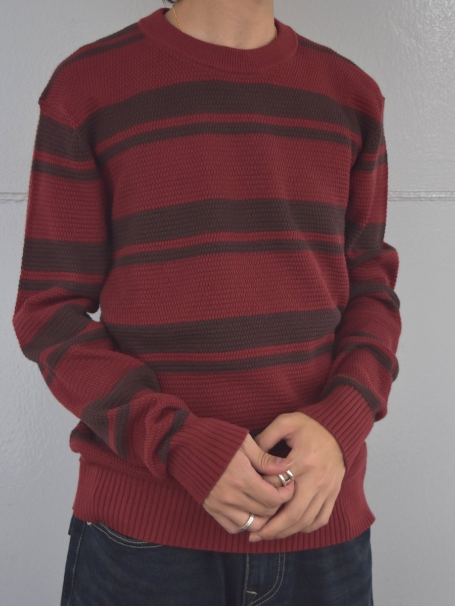 画像6: Calvin Klein Jeans Stripe Cotton Sweater - RedｘBrown (6)