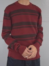 画像6: Calvin Klein Jeans Stripe Cotton Sweater - RedｘBrown (6)
