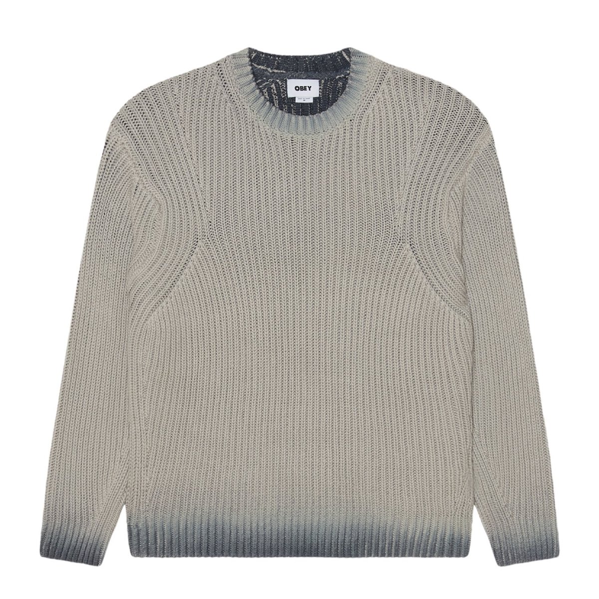 画像1: OBEY Ian Faded Wash Sweater - Grey / オベイ (1)