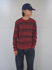 画像7: Calvin Klein Jeans Stripe Cotton Sweater - RedｘBrown (7)
