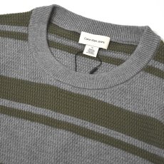 画像2: Calvin Klein Jeans Stripe Cotton Sweater - GreyｘOlive (2)