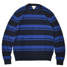 画像1: Calvin Klein Jeans Stripe Cotton Sweater - BlueｘBlack (1)