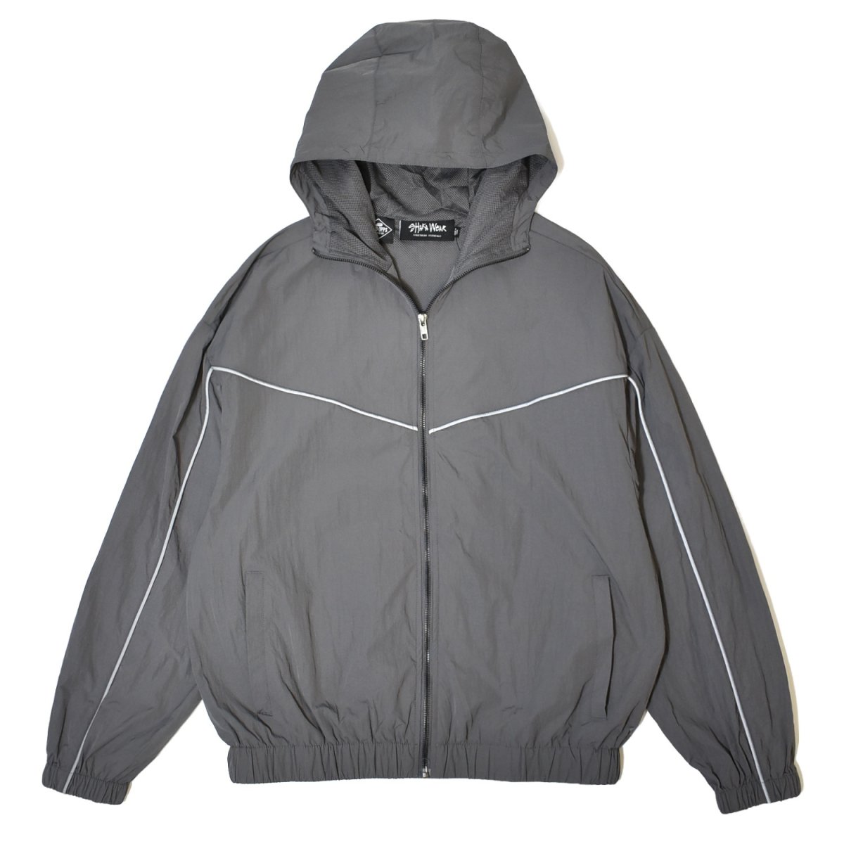 画像1: Shaka Wear Wind Opps Reflective Hoodie - Shadow / シャカウェア ナイロン リフレクティブ フーディ (1)
