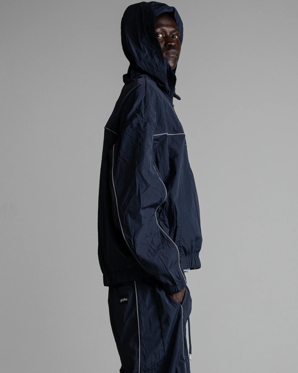 画像8: Shaka Wear Wind Opps Reflective Hoodie - Navy / シャカウェア ナイロン リフレクティブ フーディ (8)