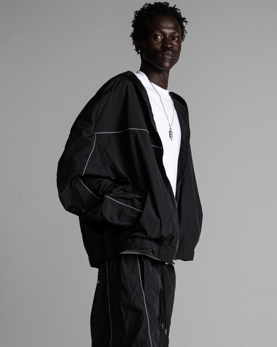 画像7: Shaka Wear Wind Opps Reflective Hoodie - Black / シャカウェア ナイロン リフレクティブ フーディ (7)