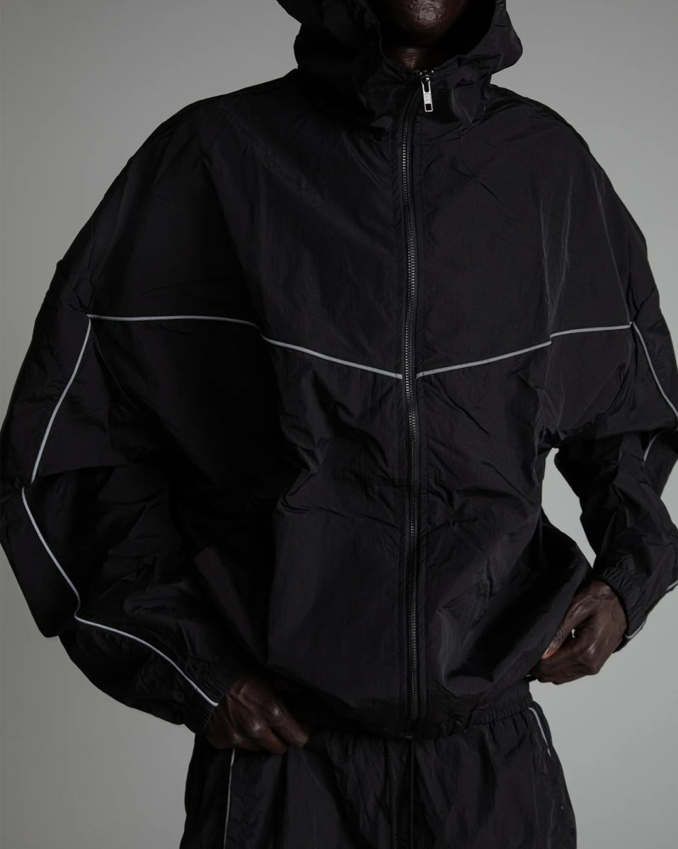 画像9: Shaka Wear Wind Opps Reflective Hoodie - Black / シャカウェア ナイロン リフレクティブ フーディ (9)