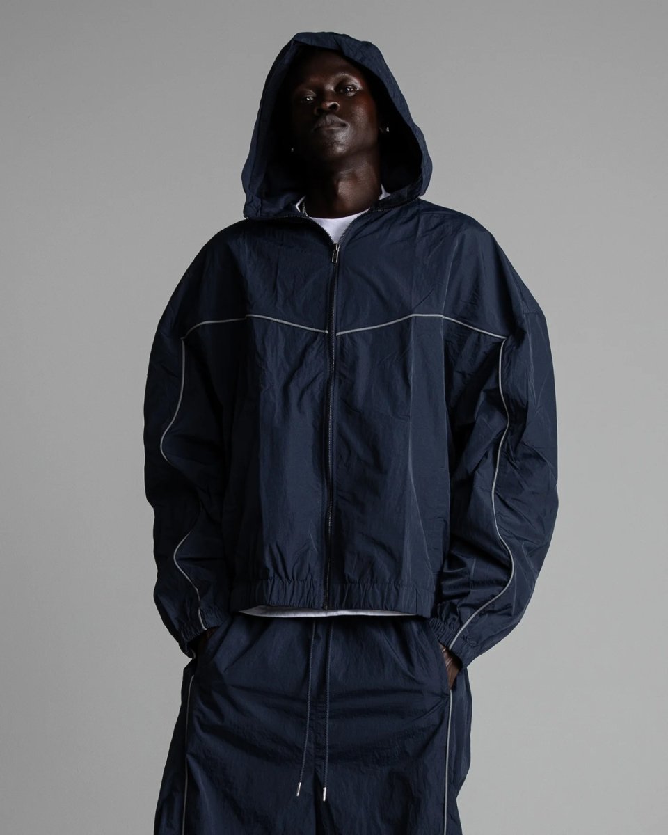 画像7: Shaka Wear Wind Opps Reflective Hoodie - Navy / シャカウェア ナイロン リフレクティブ フーディ (7)
