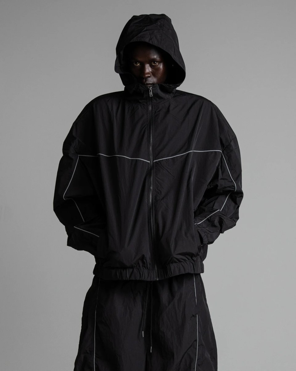 画像8: Shaka Wear Wind Opps Reflective Hoodie - Black / シャカウェア ナイロン リフレクティブ フーディ (8)