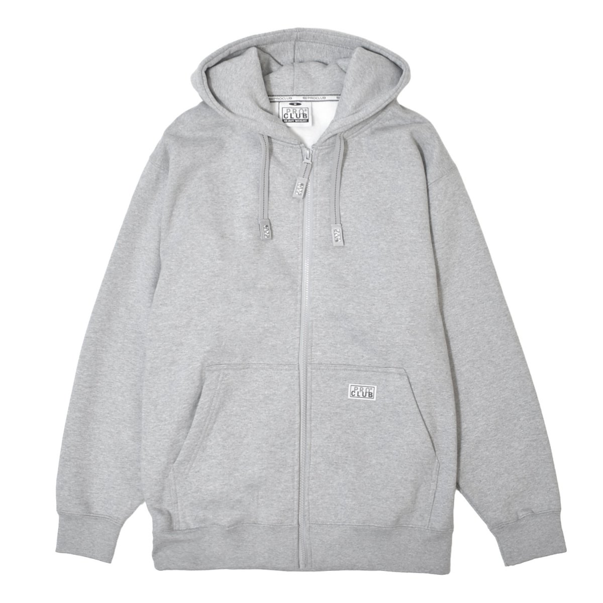 画像1: PRO CLUB Heavyweight Full Zip Fleece Hoodie - Heather Gray / プロクラブ ヘビーウェイト フルジップ フリースフーディ (1)