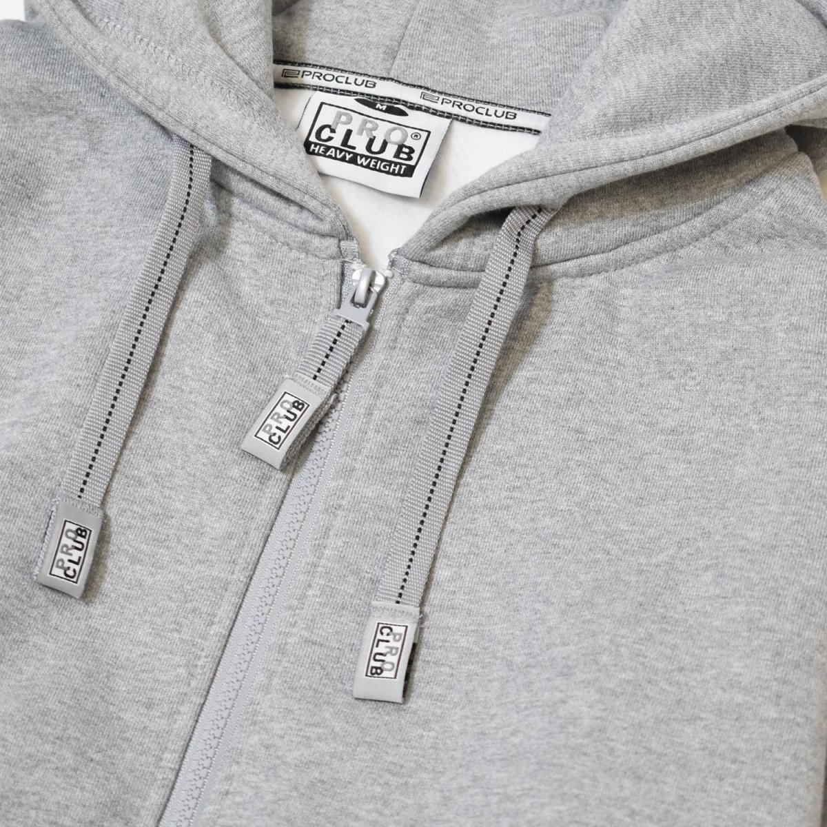 画像3: PRO CLUB Heavyweight Full Zip Fleece Hoodie - Heather Gray / プロクラブ ヘビーウェイト フルジップ フリースフーディ (3)