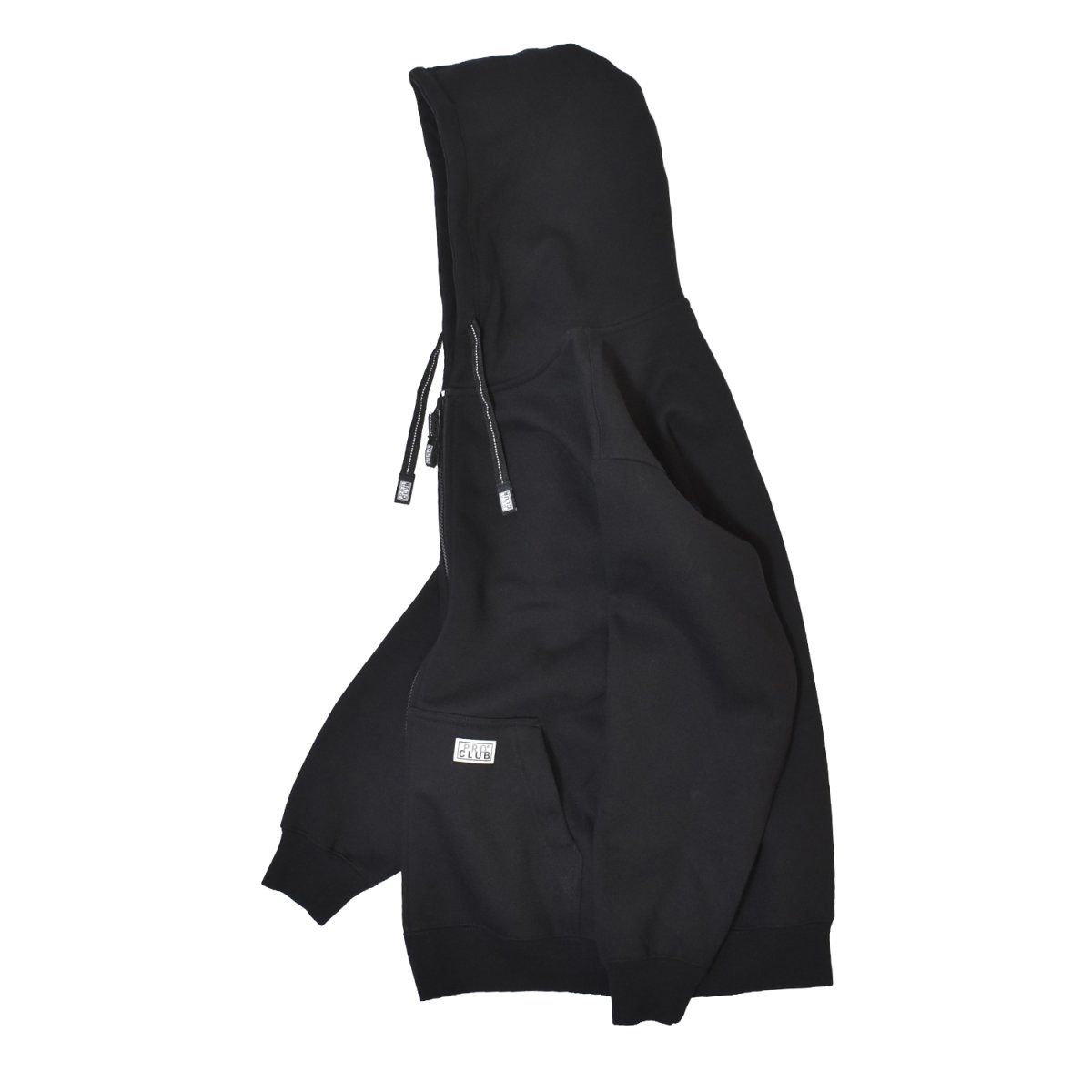 画像2: PRO CLUB Heavyweight Full Zip Fleece Hoodie - Black / プロクラブ ヘビーウェイト フルジップ フリースフーディ (2)