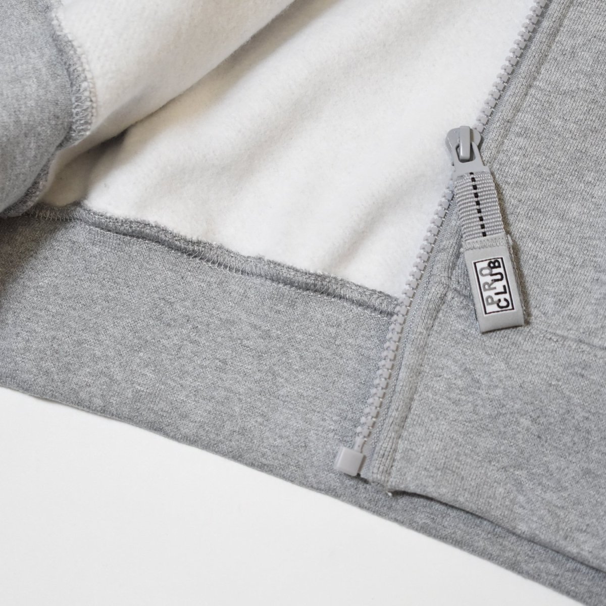 画像7: PRO CLUB Heavyweight Full Zip Fleece Hoodie - Heather Gray / プロクラブ ヘビーウェイト フルジップ フリースフーディ (7)