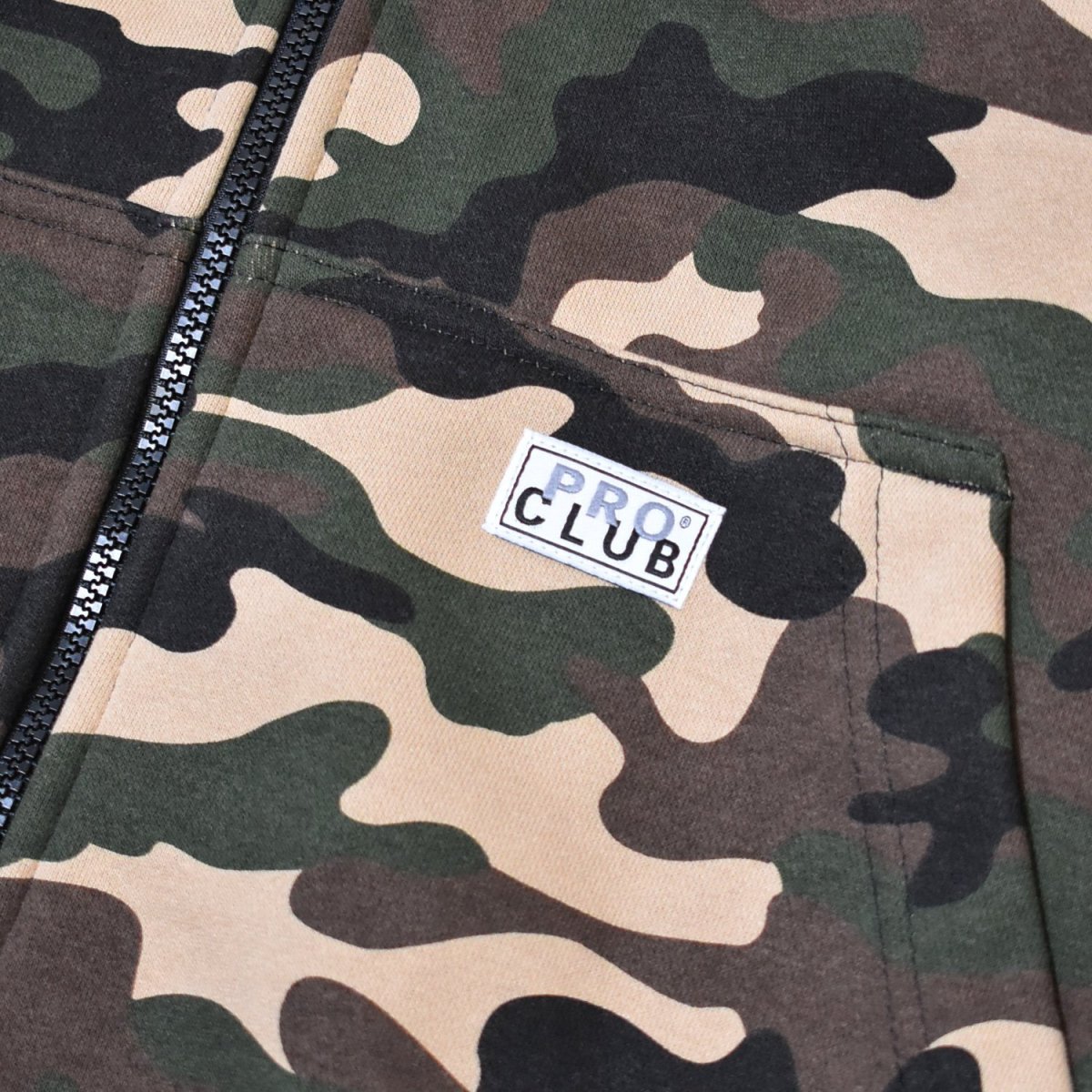 画像6: PRO CLUB Heavyweight Full Zip Fleece Hoodie - Green Camo / プロクラブ ヘビーウェイト フルジップ フリースフーディ (6)