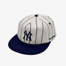 画像2: Uncle Jay's Vintage New York Yankees Twill Pinstripe Cap - WhiteｘNavy (2)