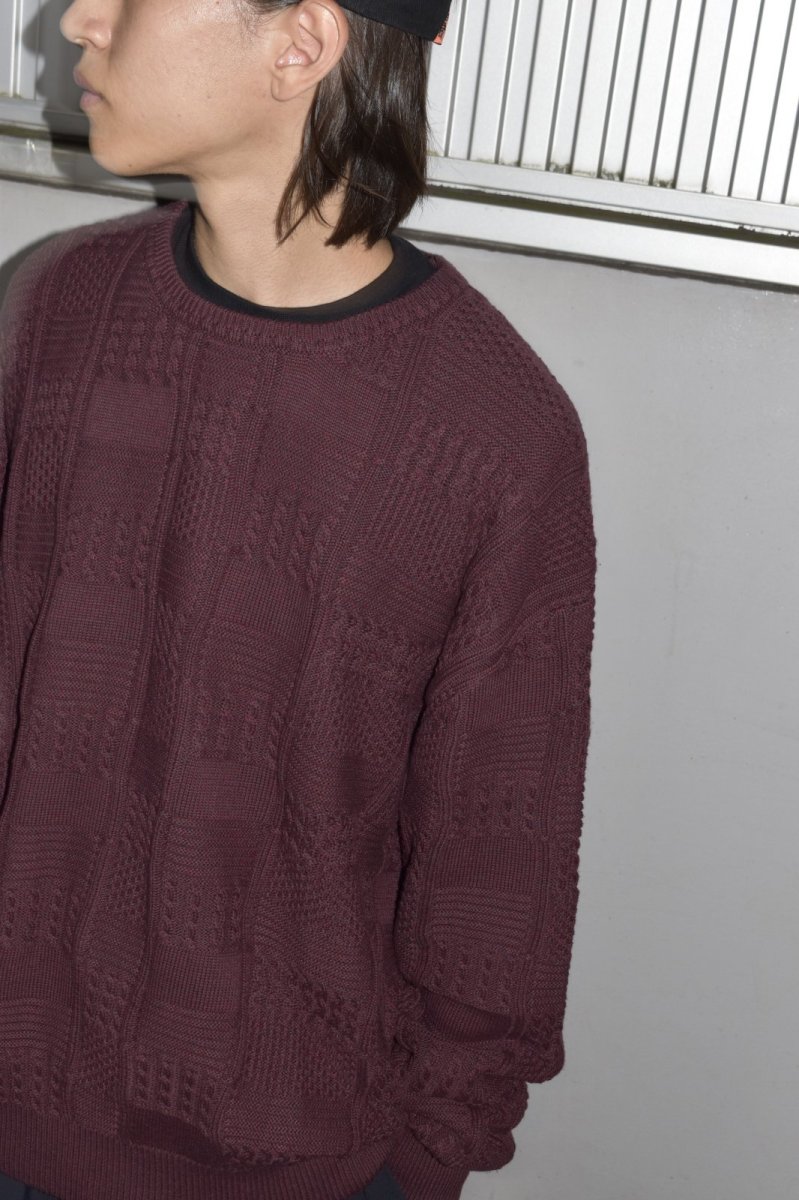 画像6: RAWDRIP Panel Pattern Crew Knit - Brown (6)