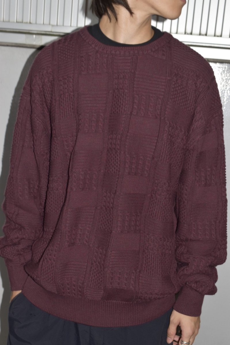 画像10: RAWDRIP Panel Pattern Crew Knit - Brown (10)