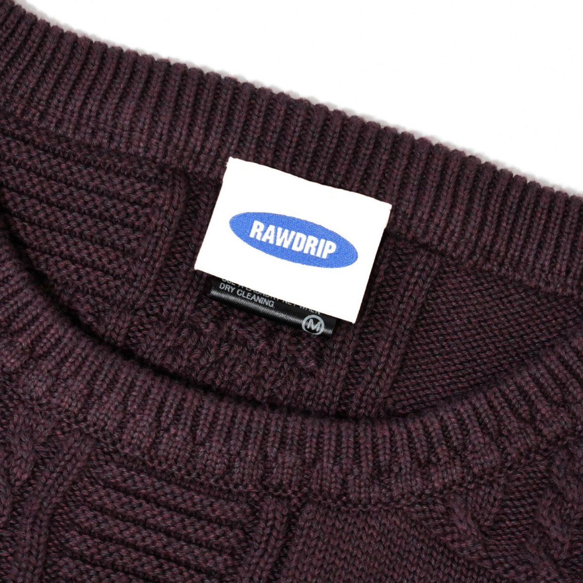 画像3: RAWDRIP Panel Pattern Crew Knit - Brown (3)