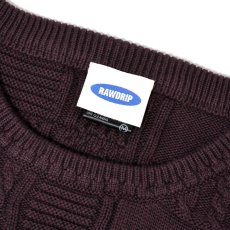 画像3: RAWDRIP Panel Pattern Crew Knit - Brown (3)