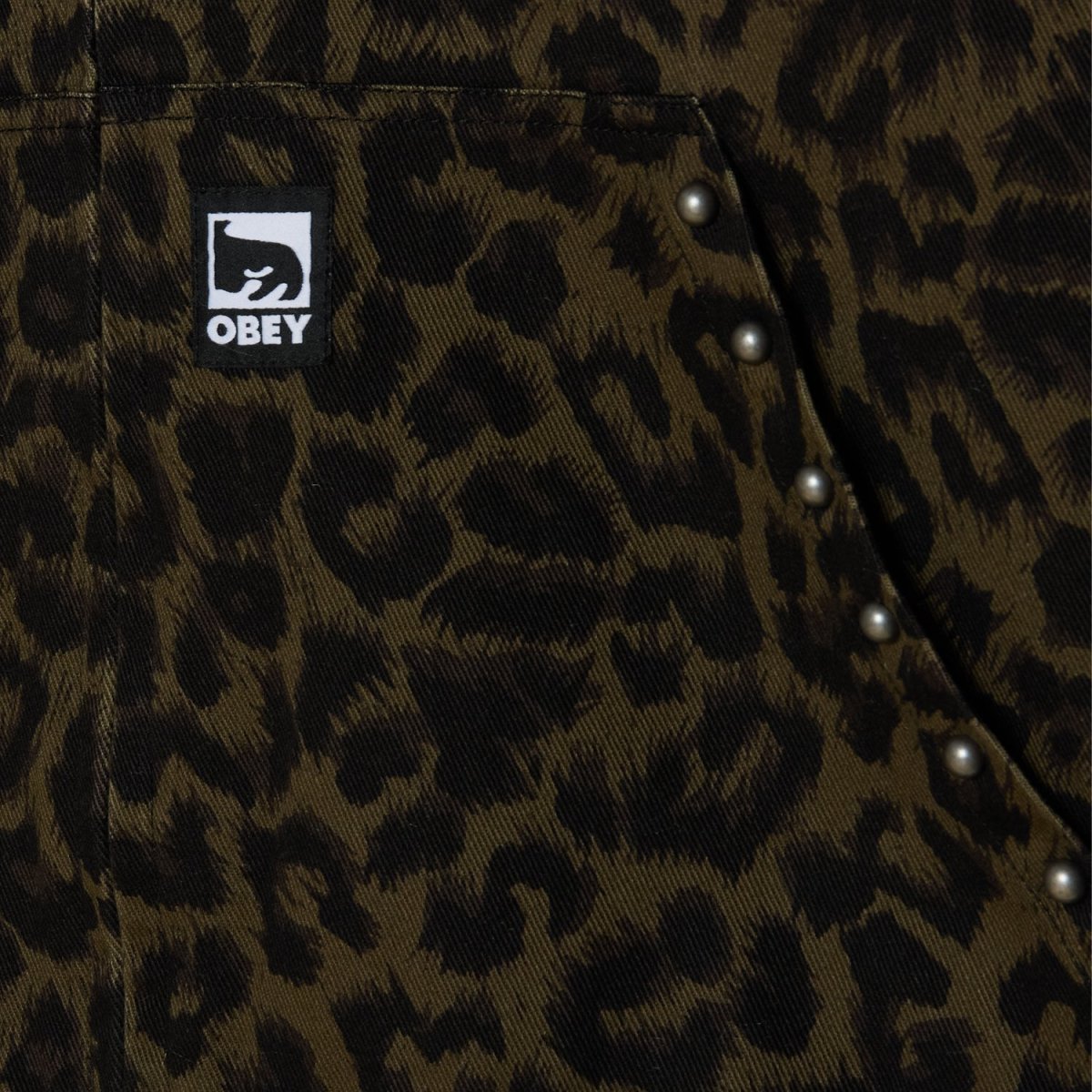 画像3: OBEY Studded Zip-Up Jacket - Dark Leopard / オベイ (3)