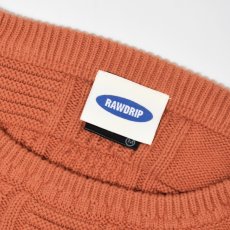 画像3: RAWDRIP Panel Pattern Crew Knit - Orange (3)