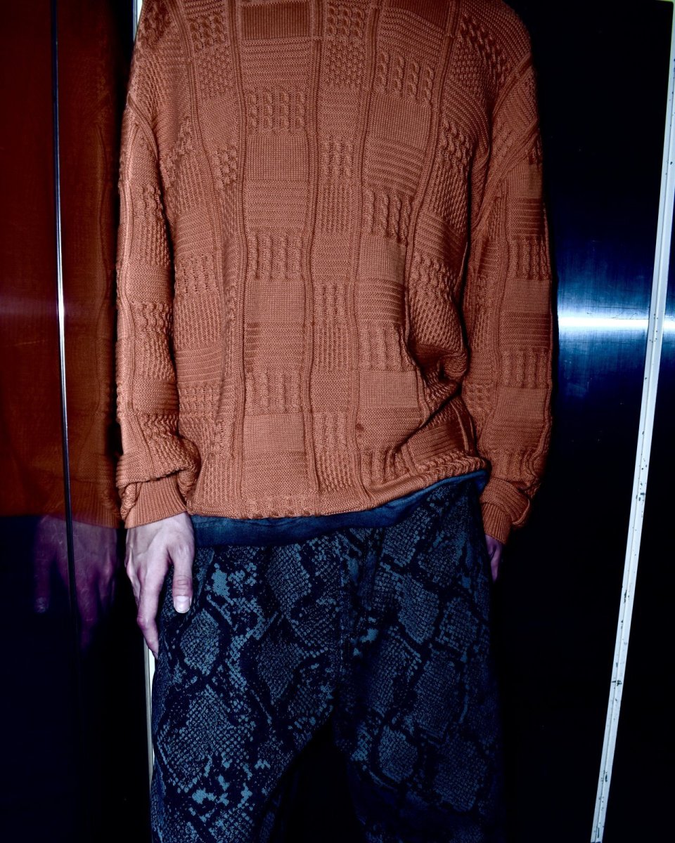 画像8: RAWDRIP Panel Pattern Crew Knit - Orange (8)
