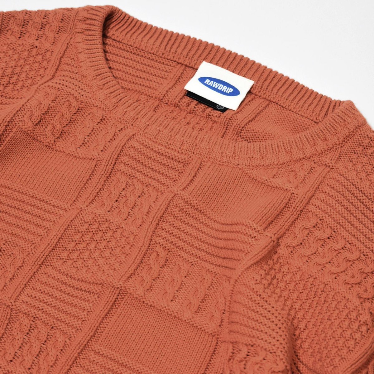 画像2: RAWDRIP Panel Pattern Crew Knit - Orange (2)