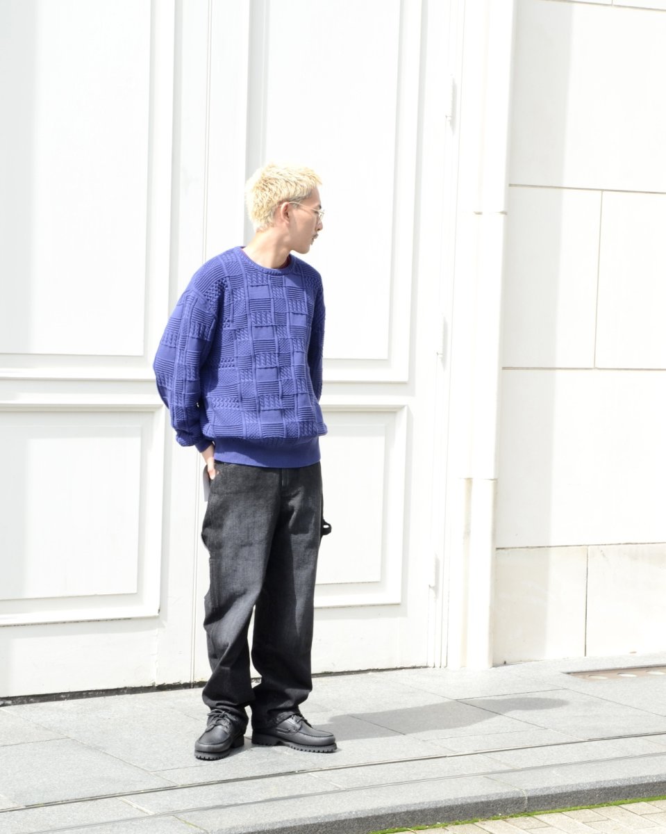 画像6: RAWDRIP Panel Pattern Crew Knit - Navy (6)