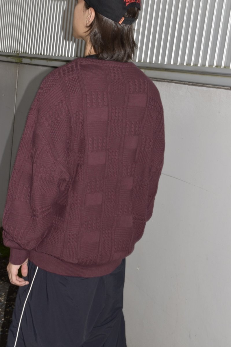 画像9: RAWDRIP Panel Pattern Crew Knit - Brown (9)