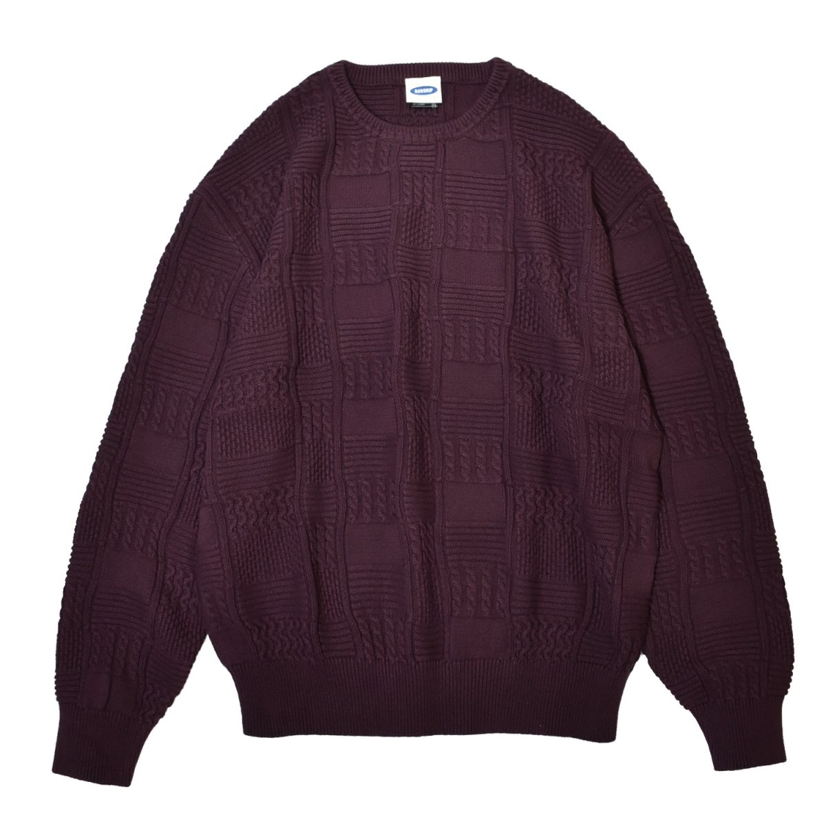 画像1: RAWDRIP Panel Pattern Crew Knit - Brown (1)