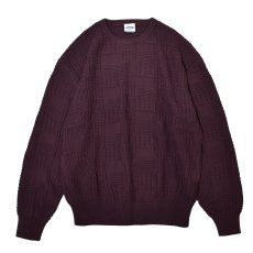 画像1: RAWDRIP Panel Pattern Crew Knit - Brown (1)