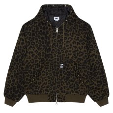 画像1: OBEY Studded Zip-Up Jacket - Dark Leopard / オベイ (1)